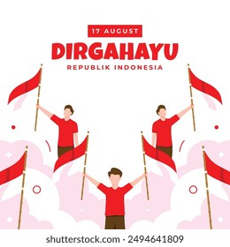 Dirgahayu Indonesia Colección de ilustración de diseño