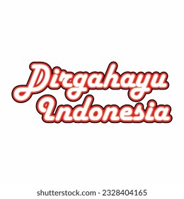 Dirgahayu indonesia editable efecto de texto fondo blanco