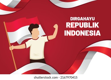 Dirgahayu Indonesia Independence Day Banner Stock Vector (Royalty Free ...