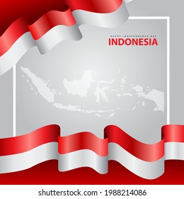 Dirgahayu Indonesia or Longevity Indonesia or Independence day Indonesia, background with red and white color. 