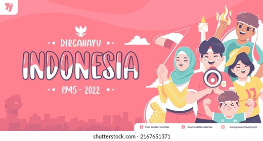 dirgahayu indonesia means long live indonesia independence day banner background