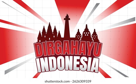 Dirgahayu Indonésia, Indonésia Vermelho e branco Fundo, Kemerdekaan Indonésia Fundo