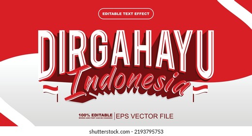 Dirgahayu indonesian 3d text effect for indonesian independence day