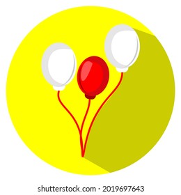 Dirgahayu Kemerdekaan Republik Indonesia means Happy Indonesian Independence Day Celebration with Flat Design and balloon logo icon Illustration