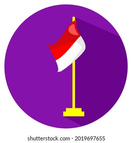 Dirgahayu Kemerdekaan Republik Indonesia means Happy Indonesian Independence Day Celebration with Flat Design and flag logo icon Illustration