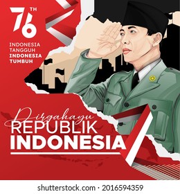 DIRGAHAYU REPUBLIK INDONESIA  76th-HUT RI DESIGN-SOEKARNO-INDEPENDENT DAY INDONESIA