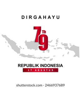 Dirgahayu republik indonesia 79 tahun vector template design illustration
