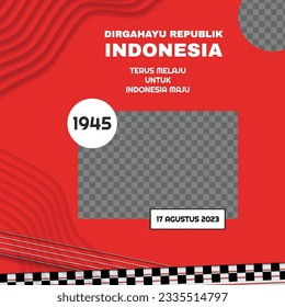 Dirgahayu republik Indonesia, English Translate : republic Indonesia Independence Day. Twibbon or Social media post template