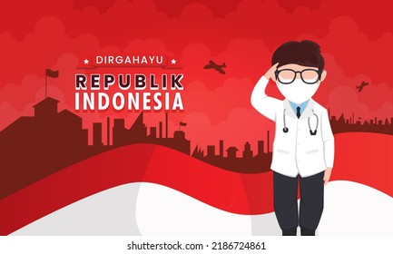 Dirgahayu Republik Indonesia, Long live the Republic of Indonesia, 17th August, with an abstract background. vector illustration.