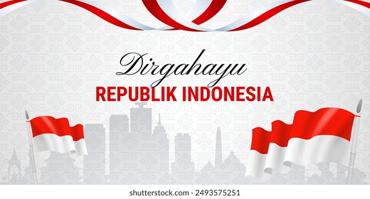 Dirgahayu Republik Indonesia Plantilla para Anuncio o publicación en medios sociales