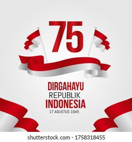 Dirgahayu Republik Indonesia yang ke 75  Vector Illustration with translation: Happy Independence Day Republic Indonesia 75th