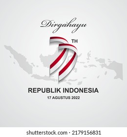 Dirgahayu Republik Indonesia,17 Agustus, 3d Vector Template Design Illustration