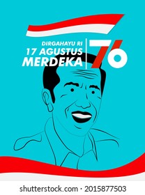 dirgahayu RI 17 agustus (agosto) es la plantilla de banner del Día de la Independencia de Indonesia. Vector con color rojo y blanco y personas con banderas ilustraciones