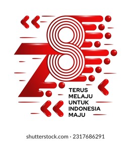 Dirgahayu RI Ke-78 logo or emblem design, 78th Indonesia independence day Vector number.