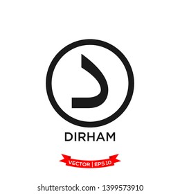 dirham icon in trendy flat design, currency icon 