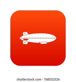Dirigible balloon icon digital red for any design isolated on white vector illustration