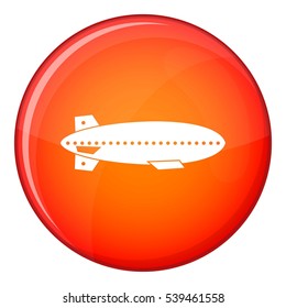 Dirigible balloon icon in red circle isolated on white background vector illustration