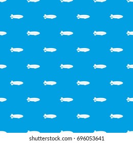 Dirigible balloon pattern repeat seamless in blue color for any design. Vector geometric illustration