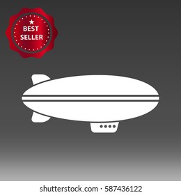 Dirigible Balloon Vector Icon Illustration