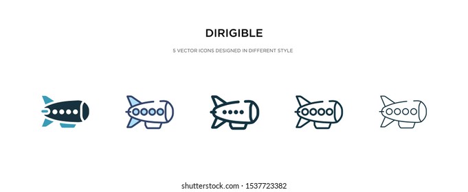 dirigible icon in different style vector illustration. two colored and black dirigible vector icons designed in filled, outline, line and stroke style can be used for web, mobile, ui
