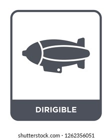 dirigible icon vector on white background, dirigible trendy filled icons from Transportation collection, dirigible simple element illustration