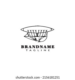 dirigible logo cartoon icon design template black modern isolated cute illustration