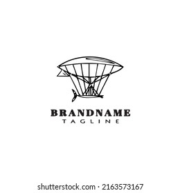 dirigible logo cartoon icon design template black modern isolated vector illustration