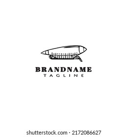 dirigible logo cartoon icon design template black modern isolated vector flat