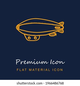 Dirigible premium material ui ux isolated vector icon in navy blue and orange colors