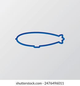 Icono simple digitalizable. Diseño plano. Diseño de corte de papel. Símbolo azul cortado con sombra. Fondo gris.ai