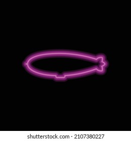 Dirigible simple icon. Flat desing. Purple neon on black background.ai
