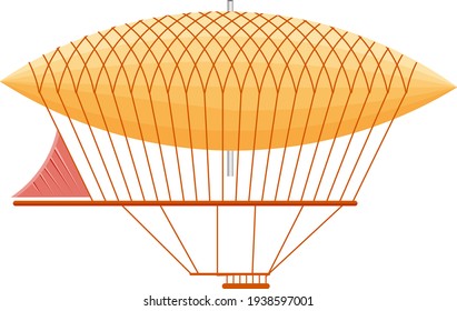 Dirigible Vektorgrafik einzeln auf weißem Hintergrund