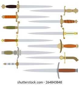 Dirk, edged weapons officers of the Navy. Illustration on white background.