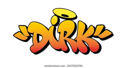 Dirk Name im Graffiti-Stil. Vektorgrafik.