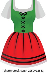 dirndl concept, Oktoberfest outfit vector color icon design, Germanic symbol, Germany culture sign, Deutschland traditions Elements stock illustration 