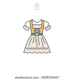 Dirndl Dress, Bavarian Woman icon symbol vector illustration isolated on white background