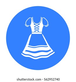Dirndl icon in black style isolated on white background. Oktoberfest symbol stock vector illustration.