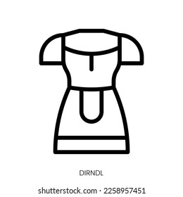dirndl icon. Line Art Style Design Isolated On White Background