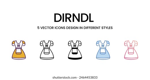 Dirndl icons different style vector stock illustration