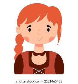 Dirndl traditional dress icon. Celebration fashion festival uniform