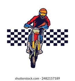 Dirt bike extreme sport vector illustration, perfect for t shirt design and competition logo