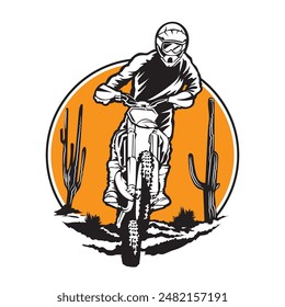 Dirt bike extreme sport vector illustration, perfect for t shirt design and competition logo