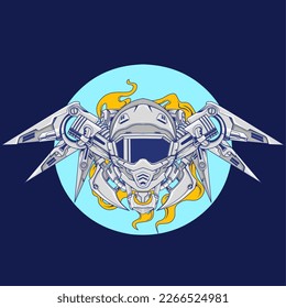 dirt bike helmet vector for design of merchandise, advertising posters and logos