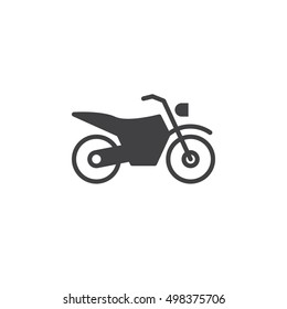 Dirt bike icon vector, motorcycle filled flat sign, solid pictogram isolated on white, logo illustration