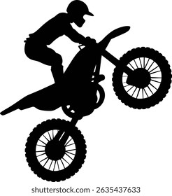 Dirt bike jump silhouette vector illustration design