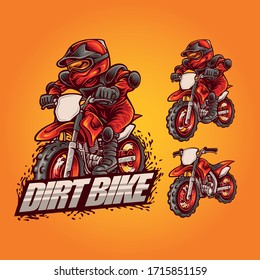 dirt bike mascot logo on set