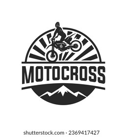 Dirt Bike Motorcross Adventure Club Logo Badge Black Silhouette