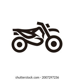 Dirt Bike Motorcycle Simple Icon Symbol Logo Design Vector