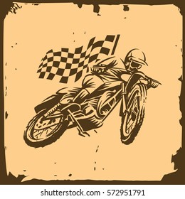 Dirt Bike VIntage Race Illustration