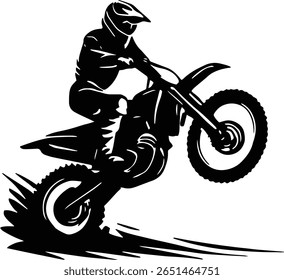 Dirt Biker Silhouette Vector – Off-Road Motocross Rider for Cricut Files, Stickers, Racing Gear, and Wall Art